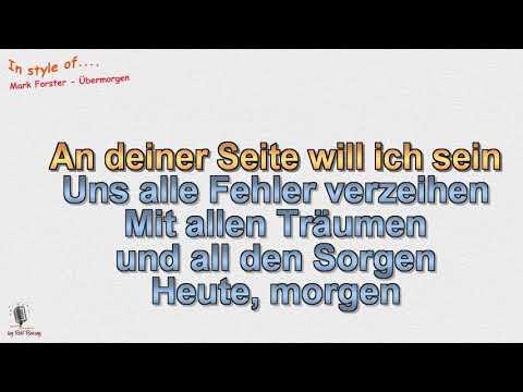 Mark Forster - Übermorgen - Instrumental und Karaoke by rolf rattay