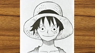 How to draw Monkey D. Luffy step by step || Easy anime drawing || Easy drawing ideas for beginners