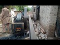 Old black desi diesel engine working with Chakki atta/ruston hornsby
