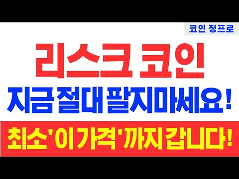   리스크 코인 지금 절대 팔지마세요 최소 이 가격 까지 갑니다