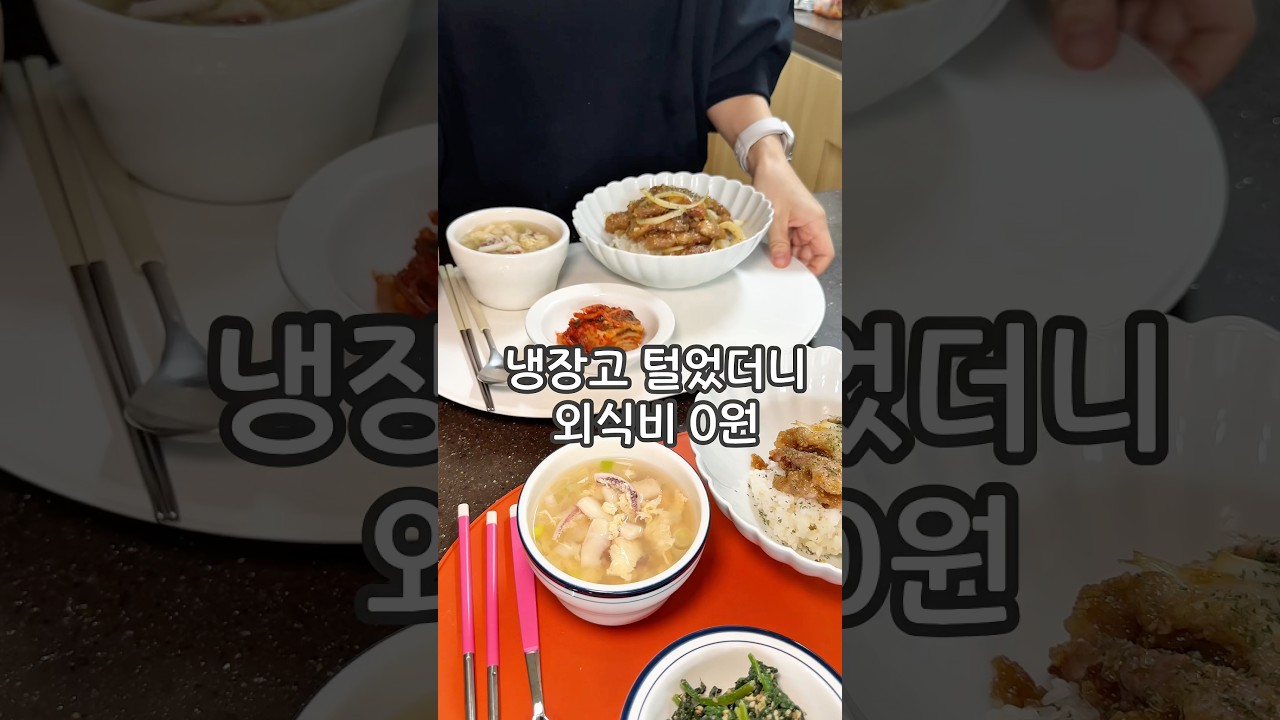 냉장고 털어서 오징어계란국🦑 삼겹살덮밥🥓 해먹기