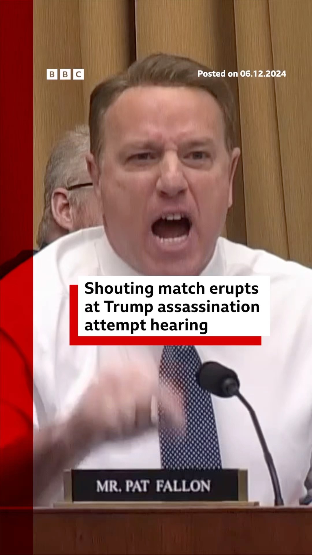 Shouting match erupts at Trump assassination attempt hearing. #Trump #Congress #BBCNews
