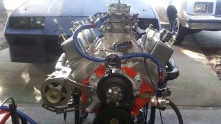355ci SBC running on stand.