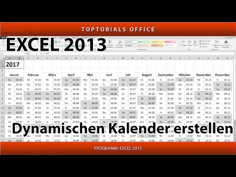 Video: Wie erstelle ich einen Kalender in Excel 2010?