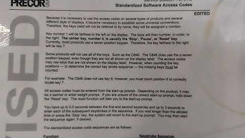 Precor Access Codes