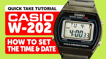 CASIO W-202 (3294) HOW TO SET THE TIME AND DATE