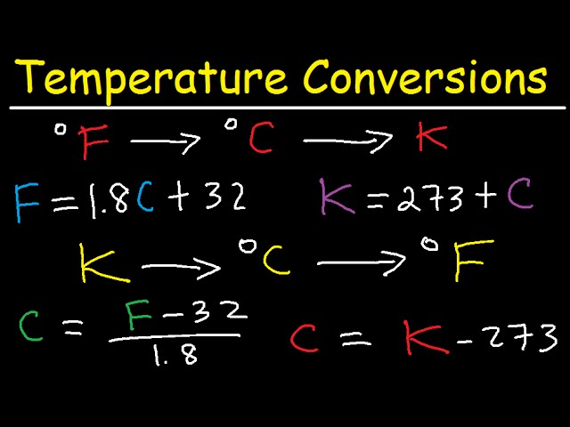 Celsius to Fahrenheit to Kelvin Formula Conversions - Temperature Units C  to F to K 