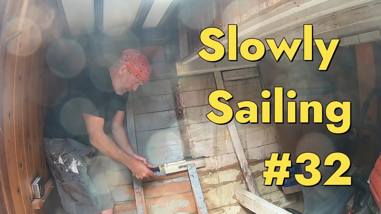 Frame Repair-pt 2-- Wooden Tahiti Gaff Cutter -Episode 32 -Slowly Sailing