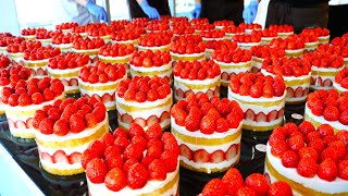 Amazing strawberry bomb cake filled with strawberries!　Popular Strawberry Cake Video Collection!