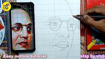 How to draw Dr. Bhimrao Ambedkar (Baba Saheb)| Easy drawing tutorial | #rahulartist #outline