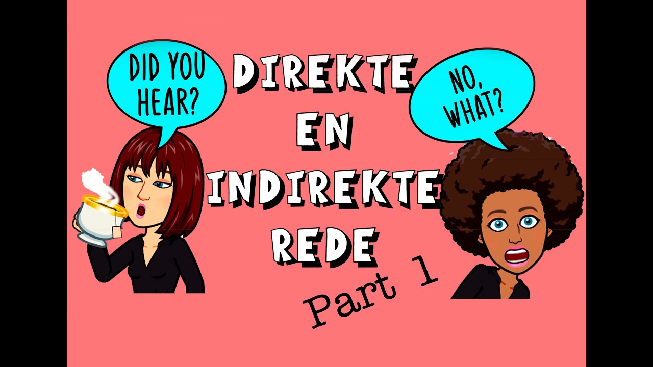 Direkte En Indirekte Rede Part 1 explained In English Afrikaans Direkte En Indirekte Rede Part 1 explained In English Afrikaans