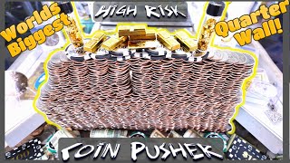 🏆(Broke the Record) Biggest Coin Wall Ever Made! High Risk Coin Pusher *ASMR*