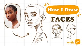 How I DRAW FACES step by step | Mistakes & tips | Procreate sketch  | 👽