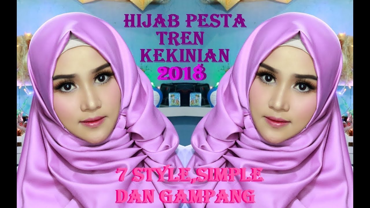 Tutorial Jilbab Segi Empat Satin Untuk Pesta