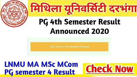 LNMU PG semester 4 Result 2020. LNMU pg 4th Semester ka Result kaise check kare. LNMU MA MSc MCom PG