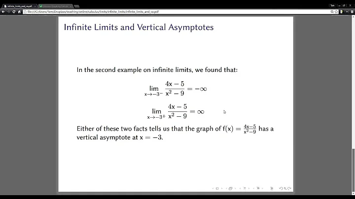 Infinite Limits and Vertical Asymptotes