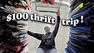 THRIFT WITH ME! | What $100 Gets You at Value Village | Haul \& Try On