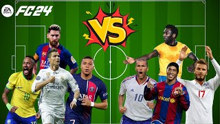 FC 24 - Old Legends Vs New Legends 🔥 Ronaldo, Messi, Neymar, Ronaldinho, Zidane, Pelé, Beckham