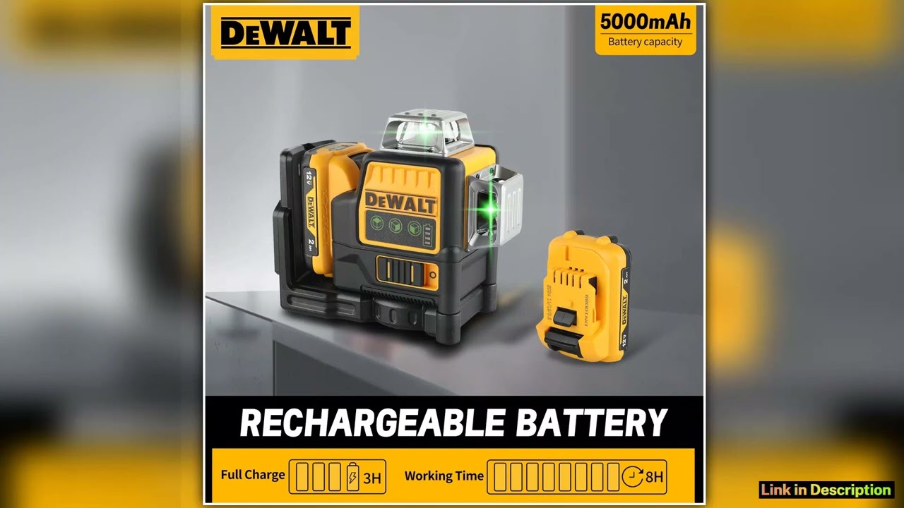 Dewalt DW089LG 12V Lithium Green Laser Level 3 Sided 360 Vertical Horizontal 12 Line Ideal for Indo