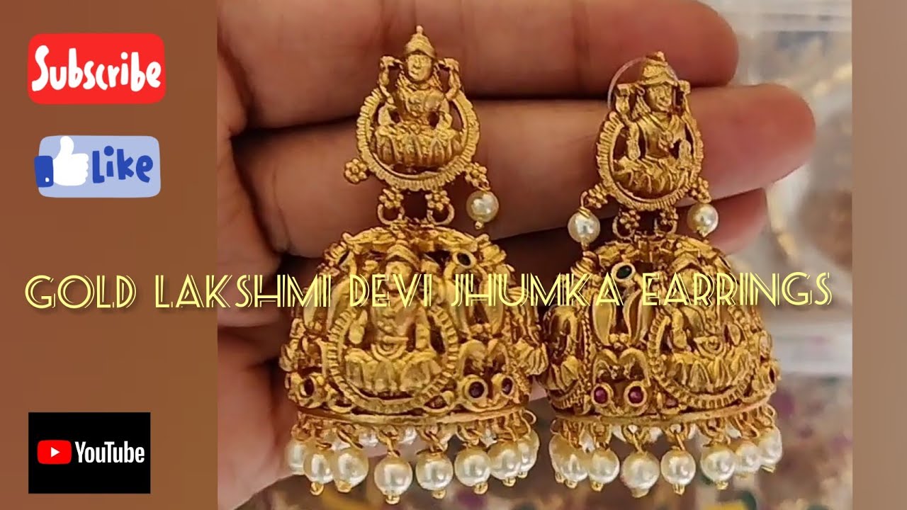Buy Elegant and Stylish Traditional Lakshmi Jhumkas Designer Made  Traditional Jewellery (100% Gheru+Gold Plated Jhumkas) 100% Gold Finish at  Amazon.in