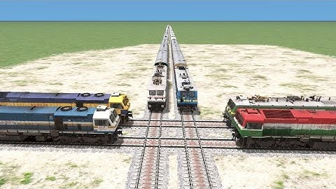 6 TRAIN CROSSING ON Bumpy FORKED RAILROAD CROSSING| train simulator classic 2023