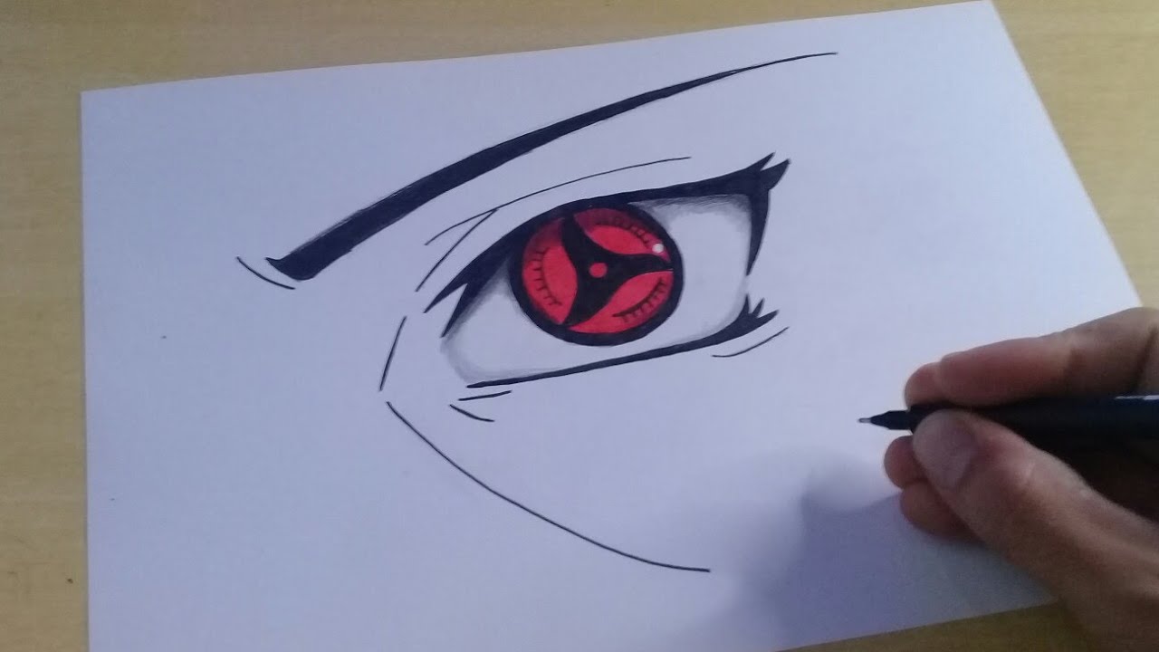 COMO DESENHAR OLHO DO OBITO UCHIHA - ANIME NARUTO 