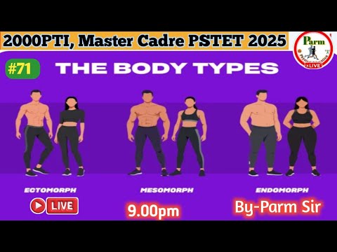 Live-71/Sheldon s Body Types  Physical Education live Class | 2000 PTI, Master Cadre, PSTET 2025-26/