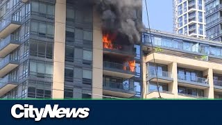 ON CAM: Large balcony fire quickly spreads to multiple Toronto condo units