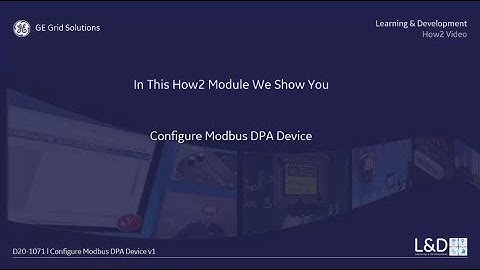 D20-1071 l Configure Modbus DPA Device v1