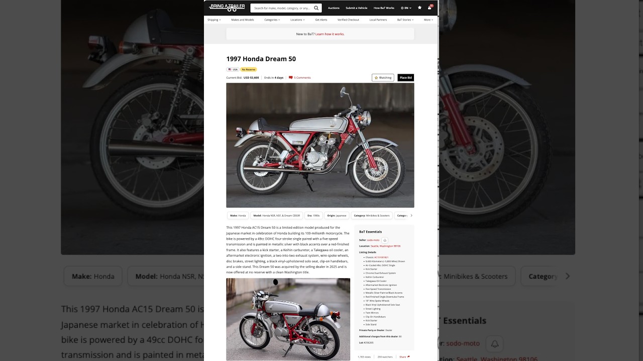 1997 Honda Dream 50 | AdamsGarage - SODO-MOTO