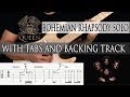 Queens bohemian rhapsody guitar solo with tabs and backing track  alvin de leon 2018