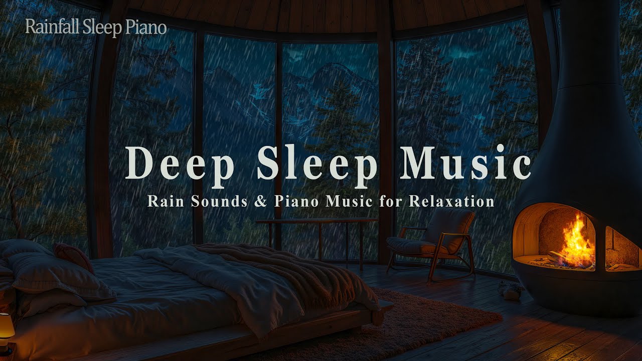 Deep Sleep Piano Music with Gentle Rain 🌧️ Calm Piano Sounds for Stress ...