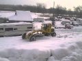 Snowplowing with Austin Western grader