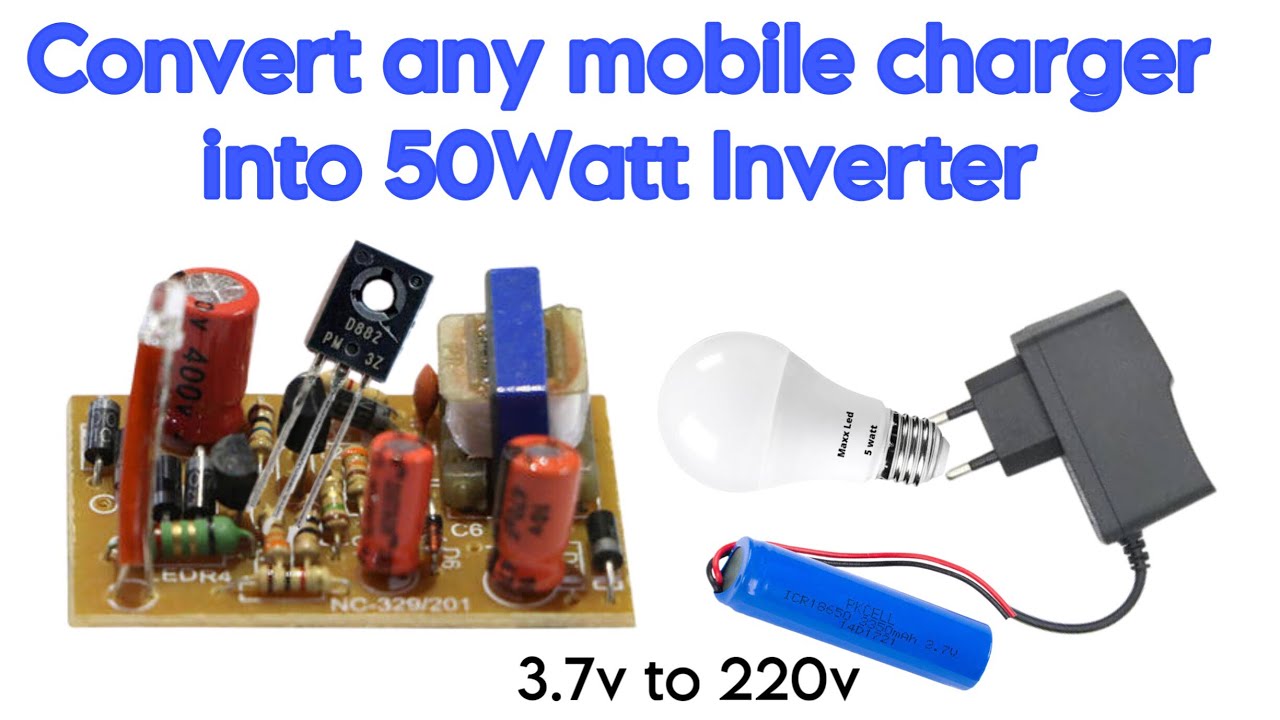 Diy Mini Invertor DIY 50W Mini Inverter at home - 3.7v to 220v Converter - 12v to 220v ...