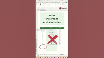 Auto Increment Alphabet Index in Excel - Excel Tips and Tricks
