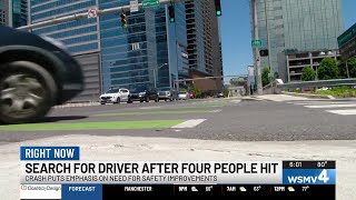 Nashville police search for driver in hit-and-run that injured four pedestrians