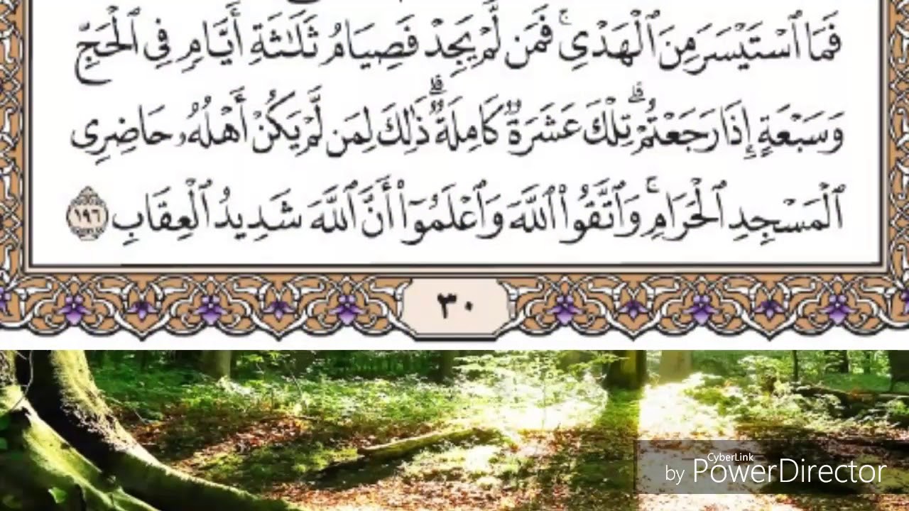 حفظ سورة البقرة الصفحة 30 مكتوبة من الآية 191 الى 196 ماهر المعيقلي