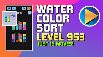 Water Color Sort Level 953 Walkthrough [15 Moves!]