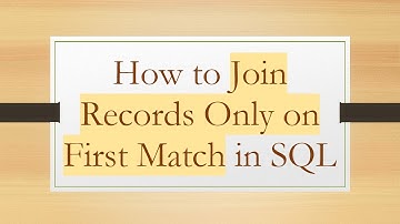 How to Join Records Only on First Match in SQL
