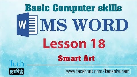MS WORD |Smart Art | Lesson 18|Tech Tamil| Basic Computer skills