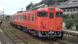 【4K】JR桃太郎線　普通列車キハ47形気動車　ｷﾊ47-85+ｷﾊ47-1022　吉備津駅発車