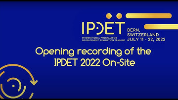 IPDET 2022 On-Site program - Opening recording