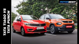 Tata Punch vs Tata Tiago Comparison Review - Kaunsi Kharide? | MotorBeam हिंदी