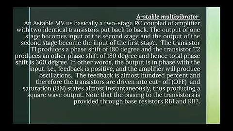 Multivibrator circuit and their classifications