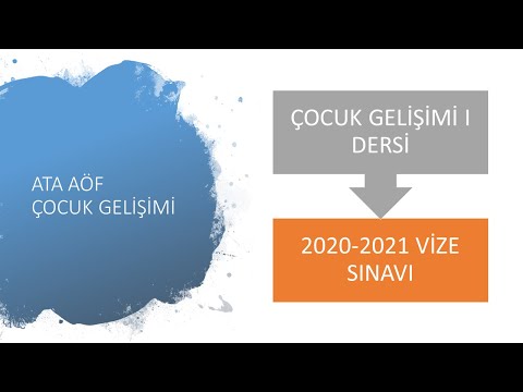 ATA AÖF Çocuk Gelişimi I Dersi 2020-2021 Güz Vize Sınavı Soru ve Cevapları - Çıkmış Sorular