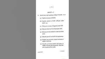 B.com(4th sem) GST and indirect tax(2022) year exam paper
