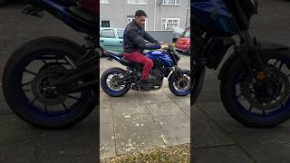 Yamaha MT-07 Sound Aggressive Black Widow Cold Start Comedy💥💨 #mt07 #yamaha #motorcycle #shorts