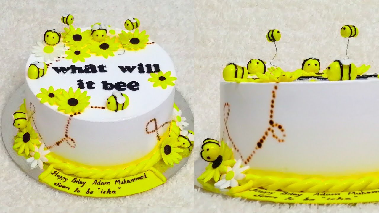 A Sunflower And Bee Theme Birthday Cake - CakeCentral.com
