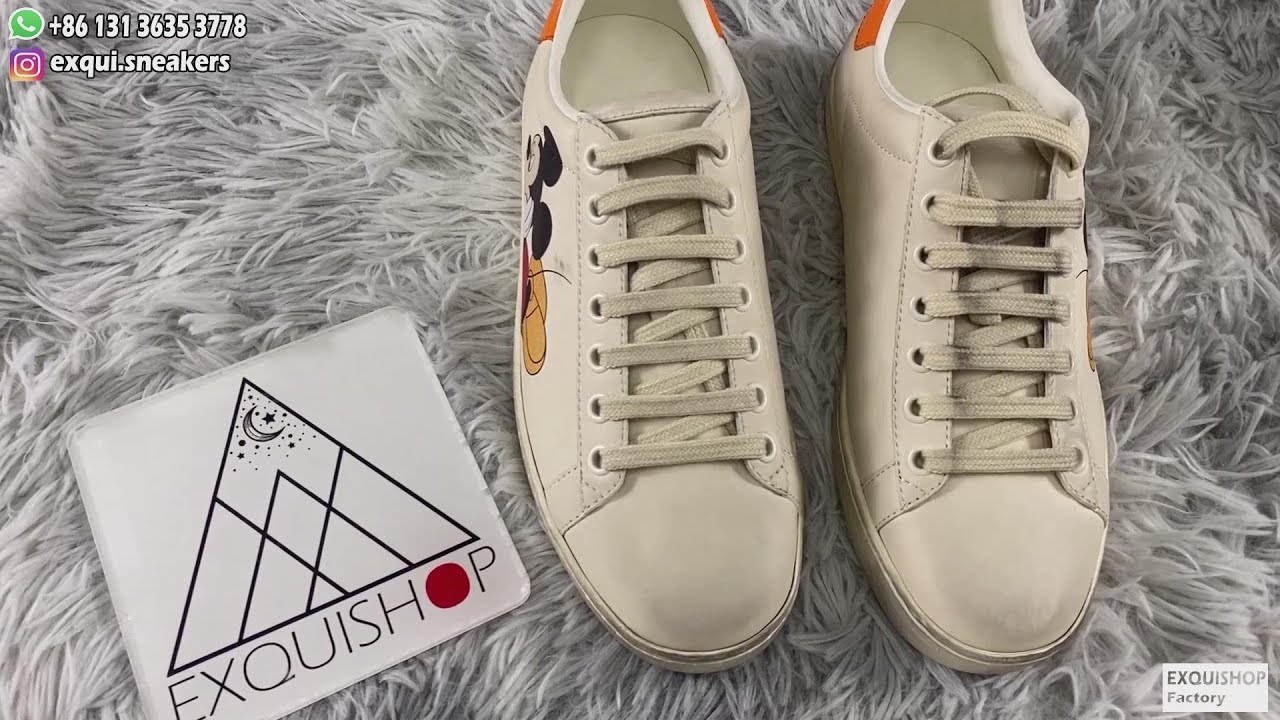 Gucci x Disney Ace 'Mickey Mouse' Sneakers - Brown Sneakers, Shoes -  GDUIC21241 | The RealReal