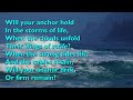 Will Your Anchor Hold (Tune: Will Your Anchor Hold - 3vv) [with lyrics for congregations]